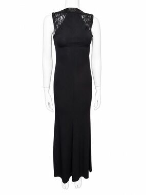 Cut25 by Yigal Azrouel Black Lace-Trim Maxi Dress